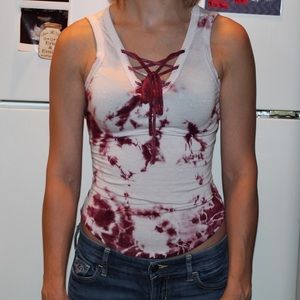 magenta tie dye tank top